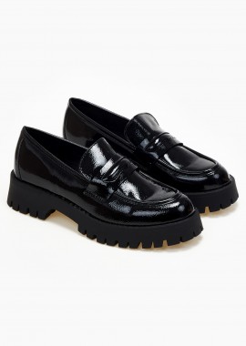 Issue - Loafers με τρακτερωτή σόλα - Μαύρο