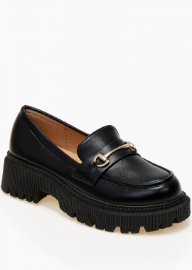 Loafers με τρακτερωτή σόλα - Μαύρο