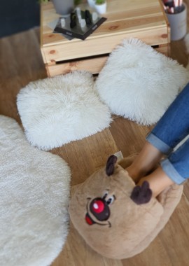 Issue - Oversized cozy παντόφλα ταρανδάκι - Καφέ