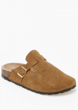Γυναικεία σαμπό flatform με suede υφή - Κάμελ