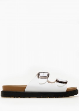 Σανδάλια flatform με ρυθμιζόμενα λουράκια - Λευκό