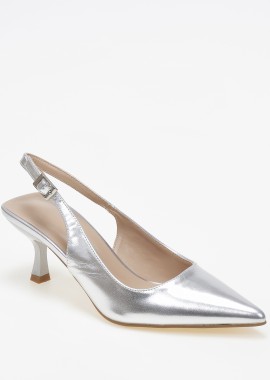 Issue - Slingback μυτερές γόβες - Ασημί