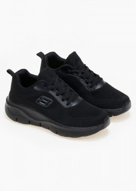 Sneakers με κορδόνια - Μαύρο