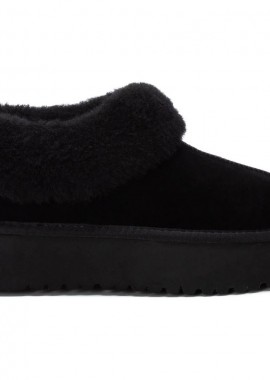 Carmela μαύρο δερμάτινο clog 162002