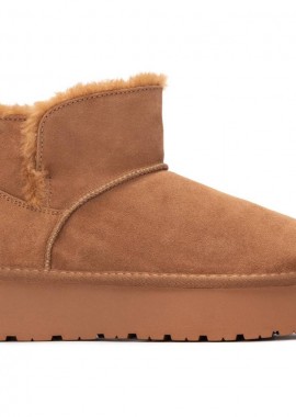 Carmela - Carmela κάμελ δερμάτινο Australian Boot 162633