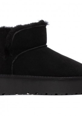 Carmela - Carmela μαύρο δερμάτινο Australian Boot 162633