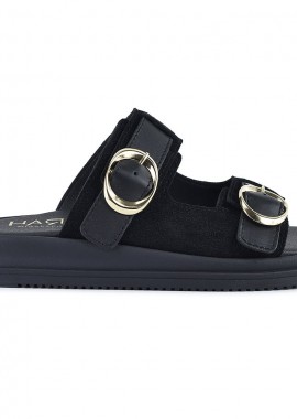 Δερμάτινο μαύρο σανδάλι HARRIS 386-1189