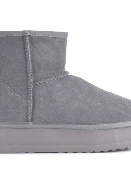 Kelara - Γκρι δίπατο δερμάτινο Australian Boot Kelara 41210