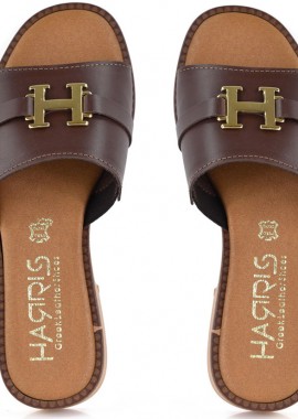 Δερμάτινο καφέ σανδάλι HARRIS 551-1084