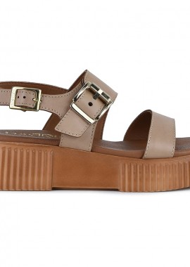 Δερμάτινο μπεζ σανδάλι HARRIS 651-4332
