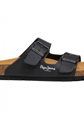 Pepe Jeans μαύρο ανατομικό σανδάλι PLS90638