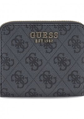 Guess - Guess ανθρακί πορτοφόλι Laurel 2 logo mini