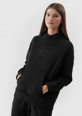 4F WOMEN'S PULLOVER HOODIE ΜΑΥΡΟ