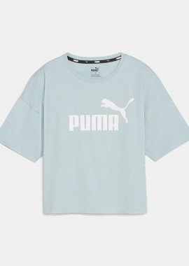 PUMA - PUMA ESSENTIALS LOGO CROPPED T-SHIRT ΜΠΛΕ