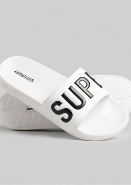 WOMEN'S SUPERDRY CORE VEGAN POOL SLIDERS ΑΣΠΡΟ