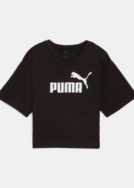 PUMA - PUMA ESS CROPPED NO.1 LOGO RELAXED T-SHIRT ΜΑΥΡΟ