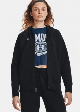 UNDER ARMOUR RIVAL FLEECE FULL-ZIP HOODIE ΜΑΥΡΟ