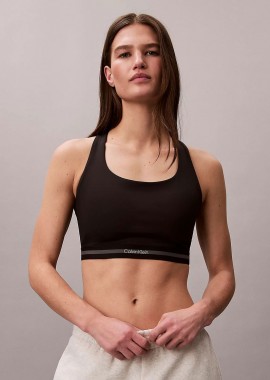 CALVIN KLEIN QUICK-DRY MEDIUM-IMPACT SPORTS BRA ΜΑΥΡΟ