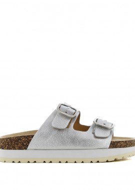Ασημί footbed σανδάλι