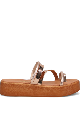 Ροζ χρυσό flatform σανδάλι