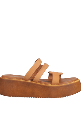 Ταμπα δερμάτινο flatform σανδάλι