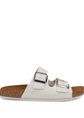 Λευκό footbed σανδάλι