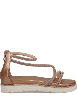 Ροζ χρυσό flatform σανδάλι
