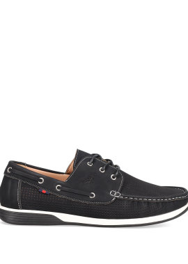 Μαύρο ανδρικό boat shoe