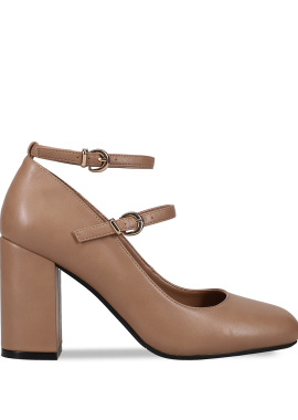 Taupe γόβα Mary Jane