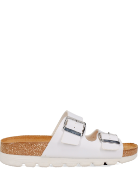 Λευκό footbed σανδάλι