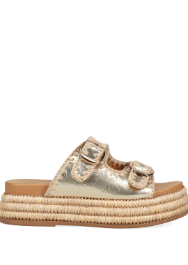 Χρυσό flatform σανδάλι