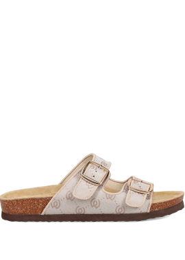Μπεζ footbed σανδάλι