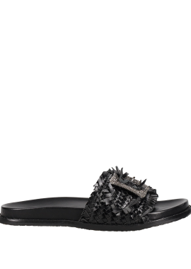 Μαύρο footbed σανδάλι