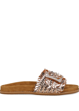 Ροζ χρυσό footbed σανδάλι