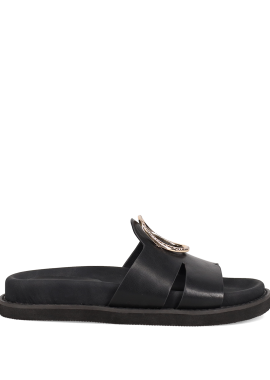 Μαύρο footbed σανδάλι