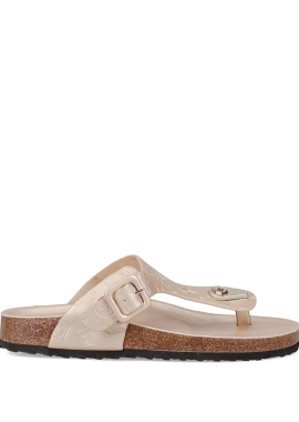 Μπεζ footbed σανδάλι