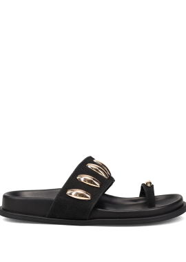 Μαύρο footbed σανδάλι