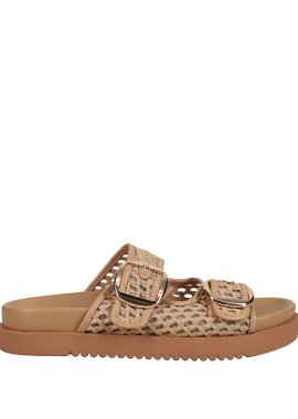 Μπεζ footbed σανδάλι