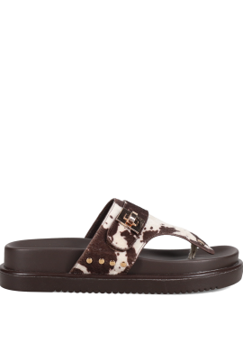 Animal print footbed σανδάλι