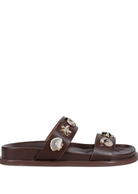 Καφέ footbed σανδάλι