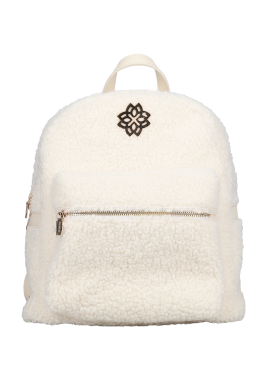 Εκρού μπουκλέ backpack