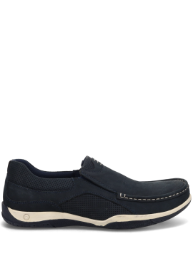 Μπλε δερμάτινο ανδρικό loafer