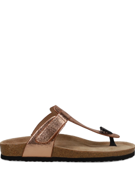 Ροζ χρυσό δίχαλο σανδάλι footbed