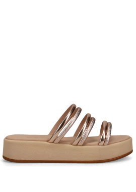 Ροζ χρυσό flatform σανδάλι