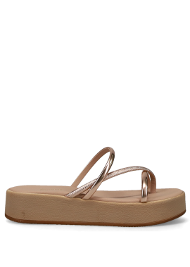 Ροζ χρυσό flatform σανδάλι