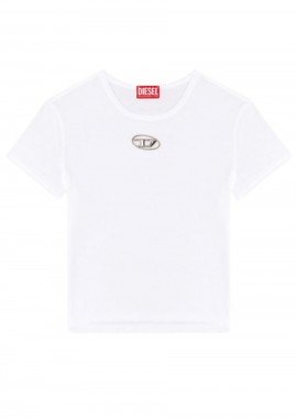 DIESEL - DIESEL Γυναικείο T-Shirts T-UNCUTIE-LONG-OD-Q1 T-SHIRT - ΛΕΥΚΟ-A16839-0CLBR-100-WHITE