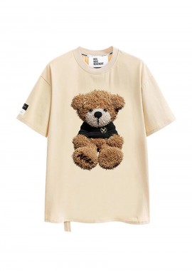 Mod Wave Movement - MOD WAVE MOVEMENT Teddy Unisex T-shirt - Μπεζ-MW092020058-BEIGE