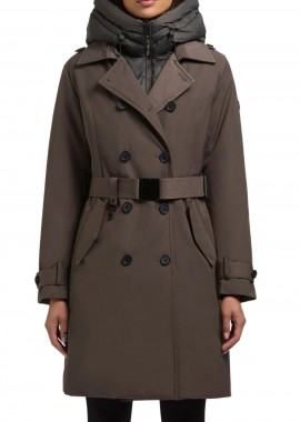 KHUJO GORA Γυναικείο Παλτό Trench με Αποσπώμενη Επένδυση-1119CO253-GREY