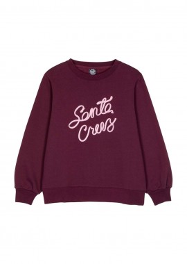 SANTA CRUZ Γυναικείο Φούτερ λαιμόκοψη Ribbon Script Front Crew - Βουργουνδί-SCA-WCR-0647