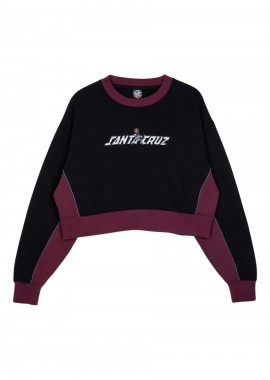 SANTA CRUZ Φούτερ λαιμόκοψη Flourish Strip Crew - BLACK-SCA-WCR-0659-BLACK
